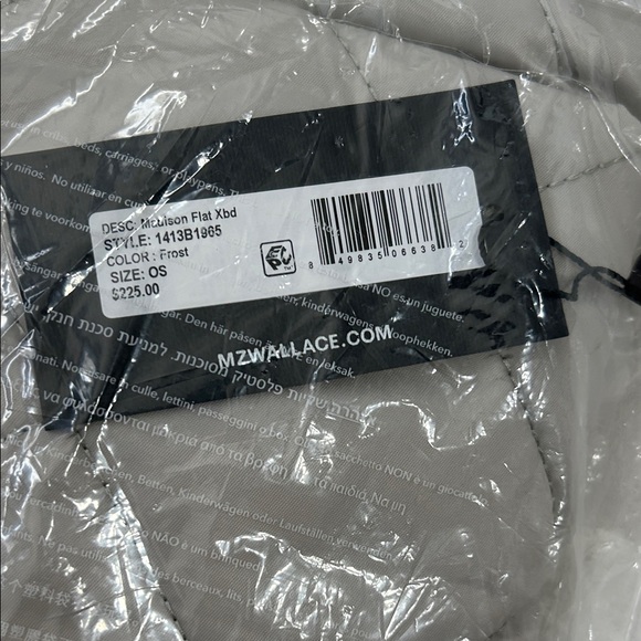 MZ Wallace Quilted Madison Flat Crossbody NWT, unopened. Light grey “Frost” - Picture 4 of 9